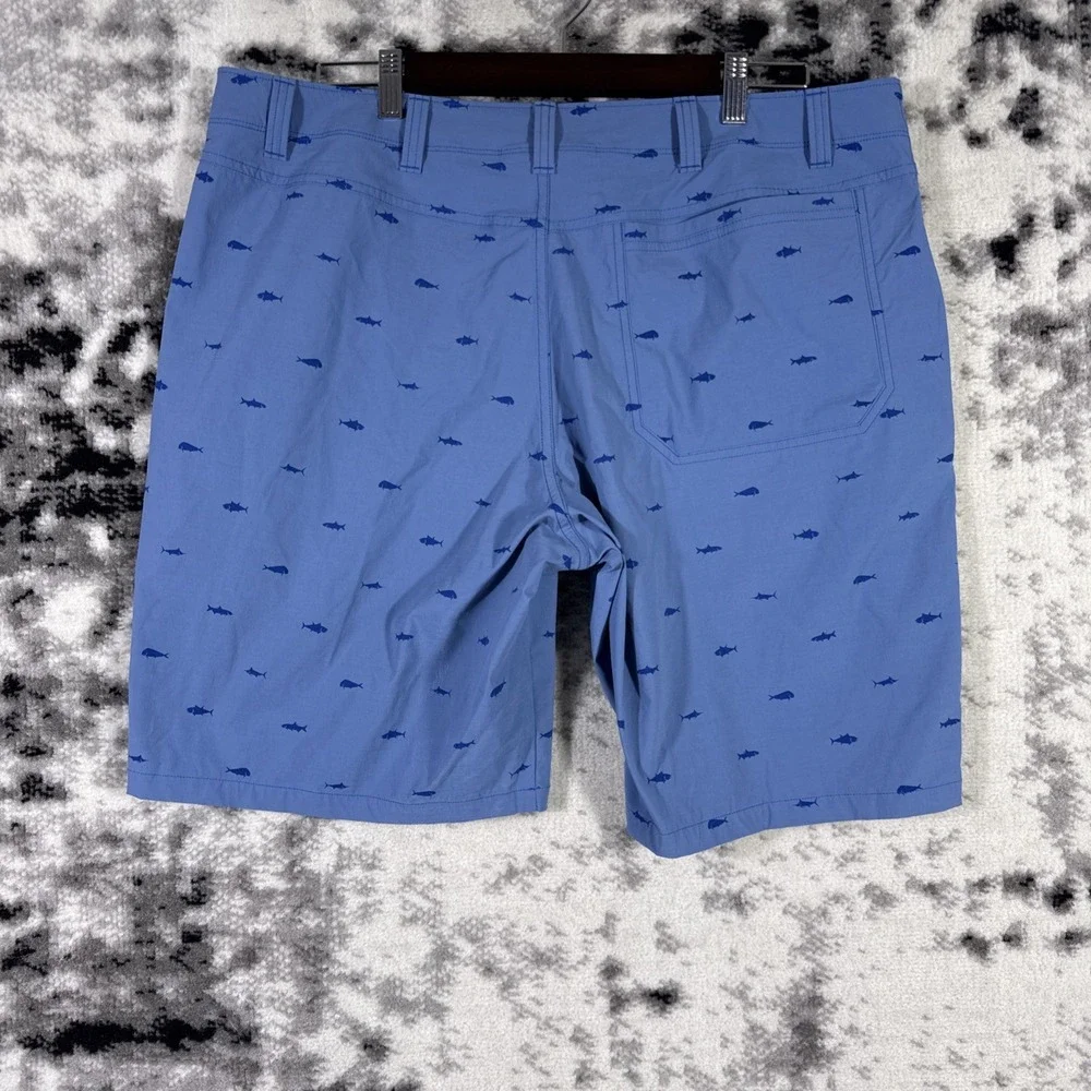 Under Armour Shorts Mens Size‎ 40 Blue Fish Print Performance Golf Preppy Casual